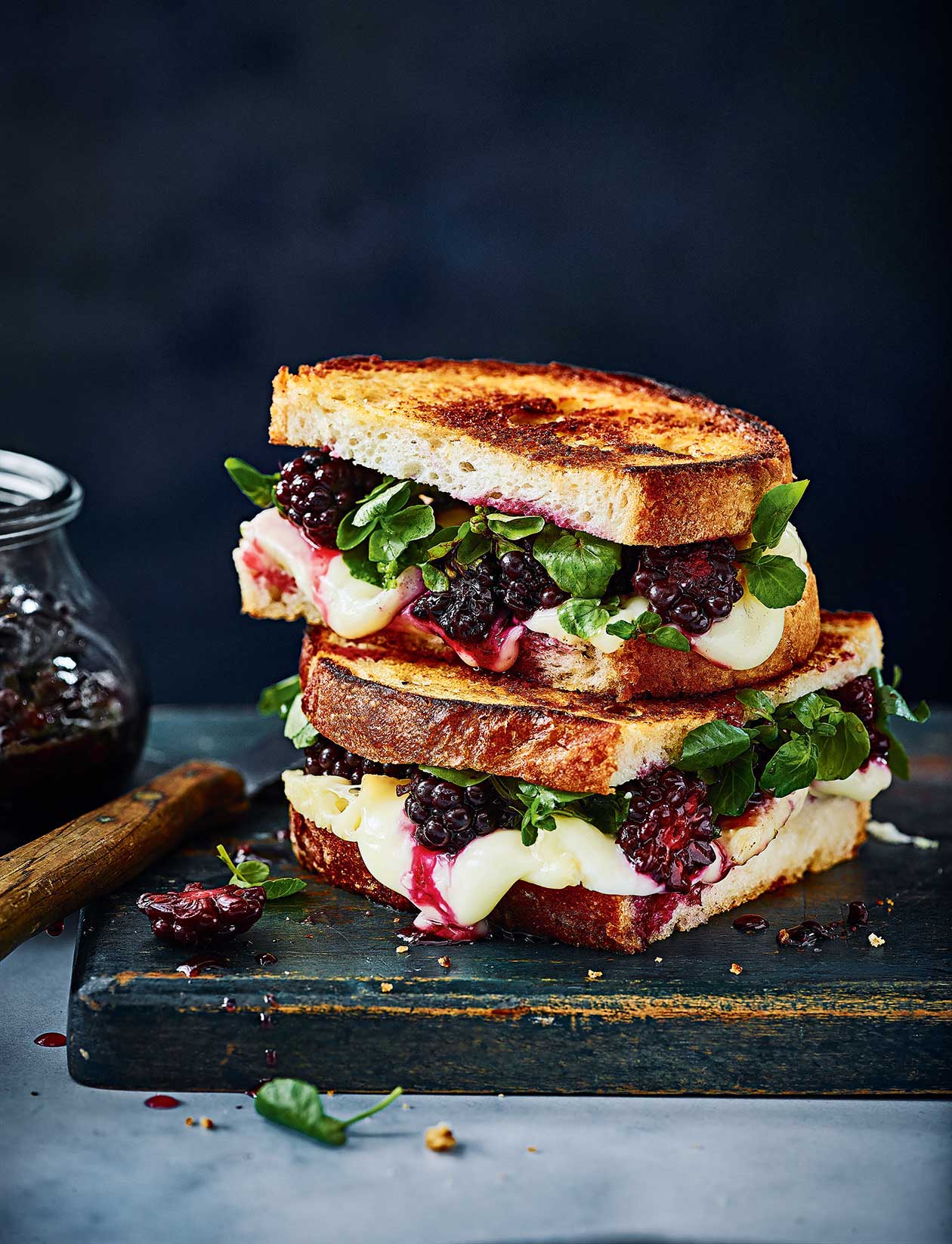 Brie and pickled blackberry toastie recipe Sainsbury`s Magazine